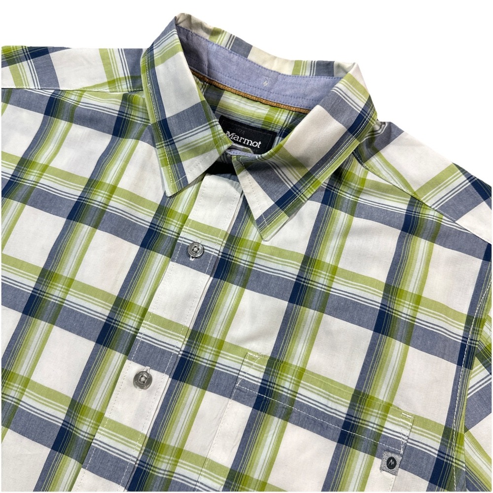 Marmot Shirt Mens Medium Plaid Multicolored Short Sleeve Button Up Lot‎ Of 2